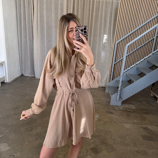 Schnürkleid - Beige