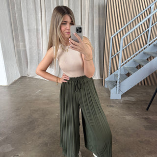 Plissee Hose - Olive