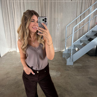 Shiny Top - Taupe
