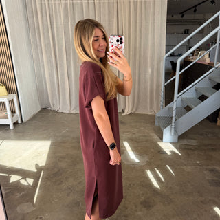 Oversize Kleid Molly - Rot-Braun