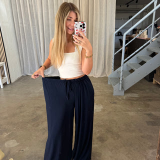 Basic Stoffhose - Dunkelblau (XS-XXL)