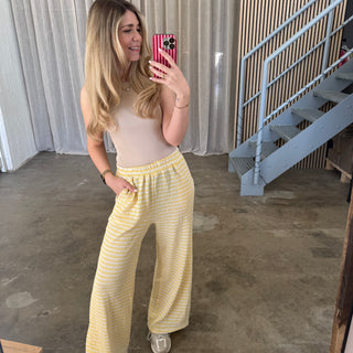 Lounge Hose - Weiß x Butter Yellow