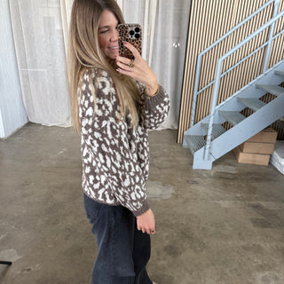 Leo Strickjacke offen - Braun