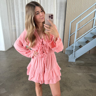 Playsuit - Peach Stripes