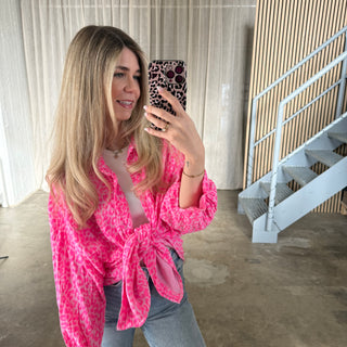 Oversize Musselinbluse Leo - Rosa x Pink
