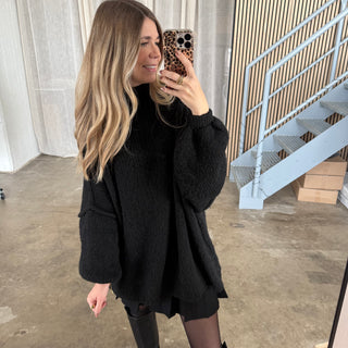 Oversized Pulli - Schwarz