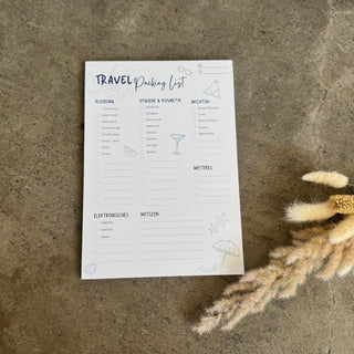 Reise Packliste Block A5