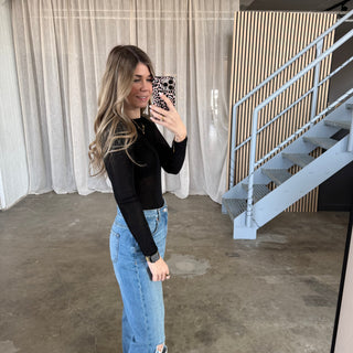 Sheer Longsleeve - Schwarz