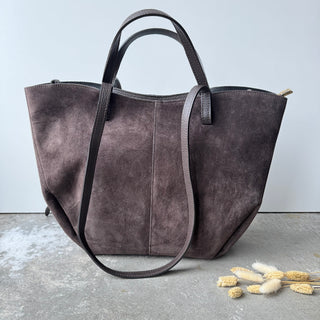 Wildleder Polly De Luxe Tasche - Dunkelbraun