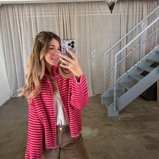 Zipp Jacke Mia - Rot x Pink