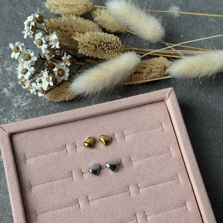 Mini Chunky Hearts Stecker | Silber