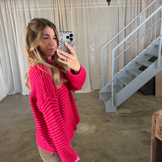 Zipp Jacke Mia - Rot x Neon Pink