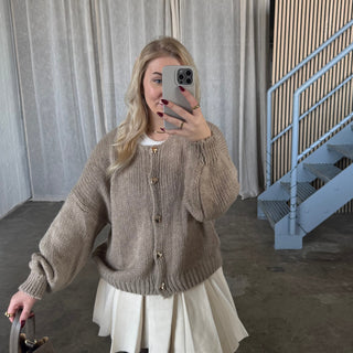 Strickjacke Gold Hearts - Beige