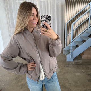 Waves Steppjacke - Taupe