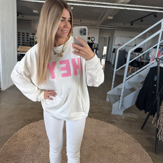 HEY! Sweatshirt - Weiß