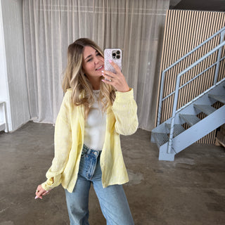 Musselinbluse Hearts - Butter Yellow