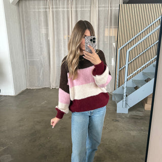 Pulli Colour Blocks  - Braun x Rosa