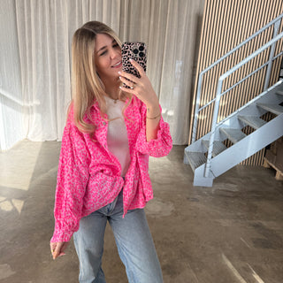 Oversize Musselinbluse Leo - Rosa x Pink