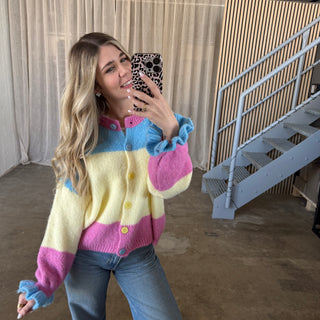 Cute Blocks Strickjacke - Bunt