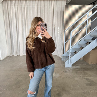 Strickjacke Single Button - Espresso