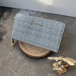 Ted Portemonnaie Big Zip - Stoff Eisblau