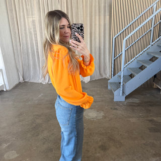 Rüschen Bluse - Orange