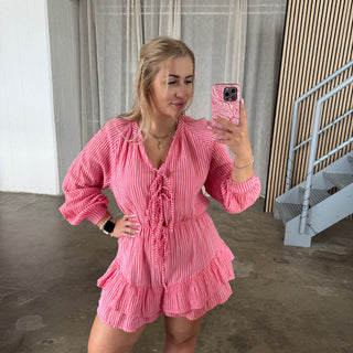 Playsuit - Rosa x Orange Stripes