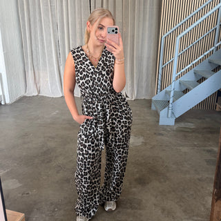 Musselin Jumpsuit Bella - Leo Schwarz