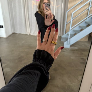 Rüschen Bluse - Schwarz