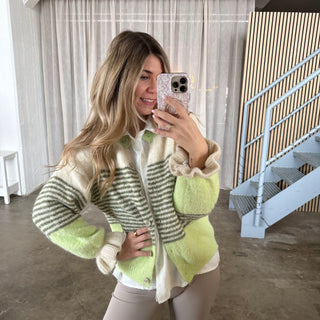 Cute Stripes Strickjacke 2.0 - Green