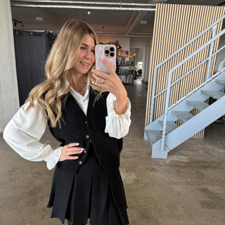 Stoff Pullunder / Weste - Schwarz