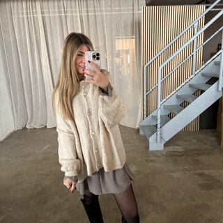 Blusen-Kleid - Taupe