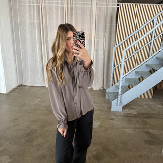 Rüschen Bluse - Taupe