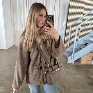 Filz Schleifen Jacke - Taupe