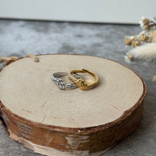 Knots Ring | Strass Gold
