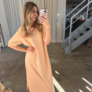 Oversize Kleid Molly - Rosa x Gelb | TALL