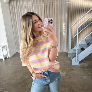 Oversize Shirt Malibu - Butter Yellow x Lila