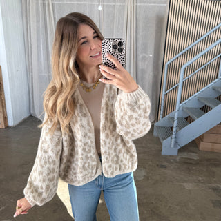 Leo Strickjacke offen - Creme