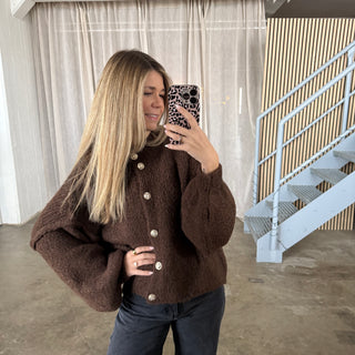 Chunky Strickjacke - Dunkelbraun