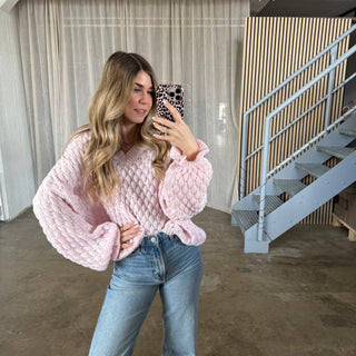 Pops Pulli V-Ausschnitt - Rosa