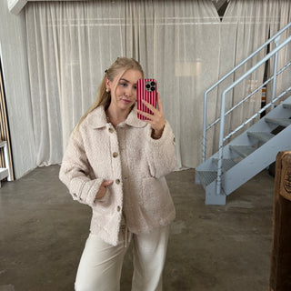 Autumn Teddy Jacke - Creme