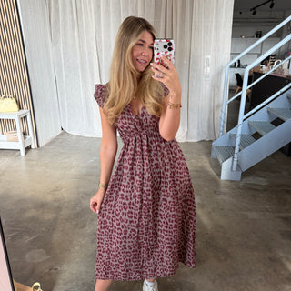 Musselinkleid Rosie - Leo Pomps | Bordeaux x Taupe