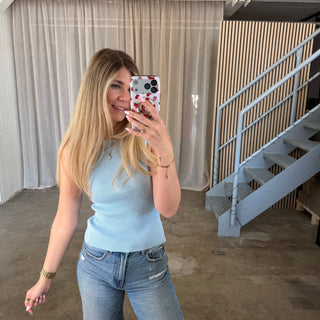 Casual Basic Top - Babyblau