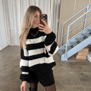 Pulli Blocks  - Schwarz x Creme
