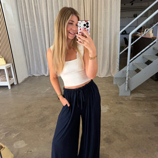 Basic Stoffhose - Dunkelblau (XS-XXL)