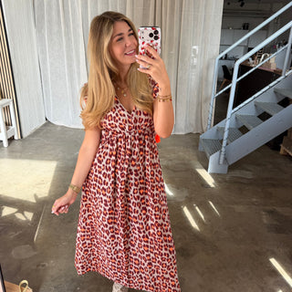 Musselinkleid Rosie - Leo Pomps | Bordeaux x Orange