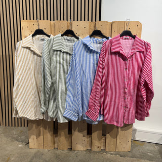 Musselinbluse Small Stripes