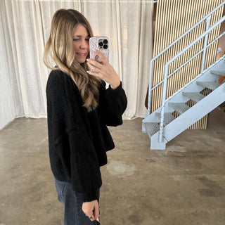 Chunky Strickjacke - Schwarz