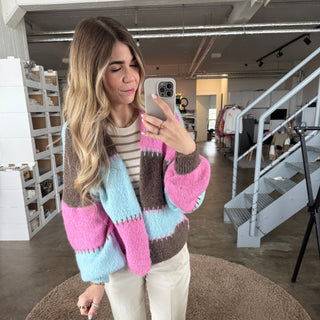 Strickjacke Karos Browny