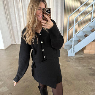 Strickjacke Shorty - Schwarz (Match)